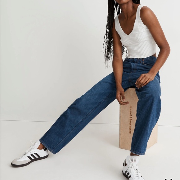 Madewell Baggy Straight Jeans in Dark Worn Indigo Wash EUC - Picture 2 of 6